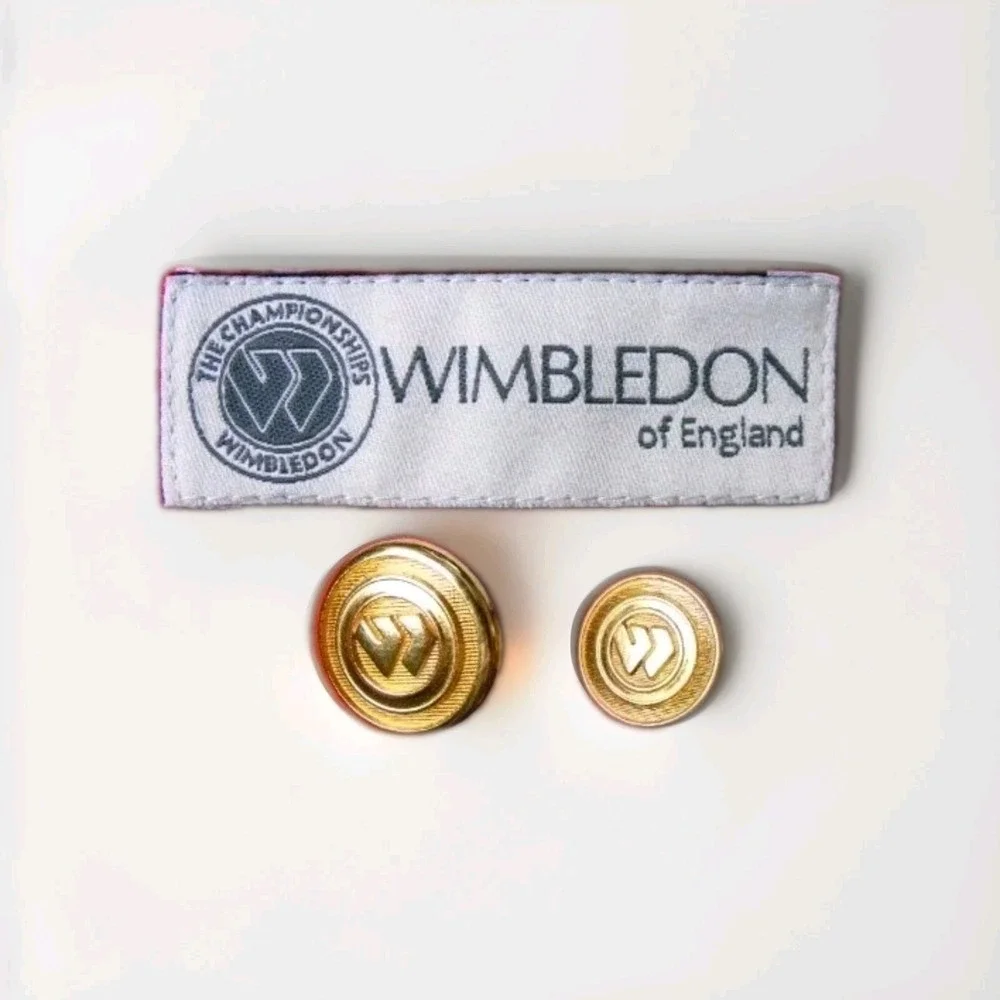 THE CHAMPIONSHIPS WIMBLEDON OF ENGLAND W LOGO GOLD REPLACEMENT BLAZER BUTTON SET